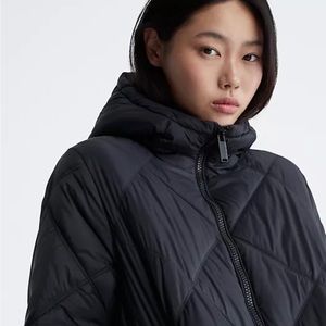 Repreve Hooded long Puffer jacket